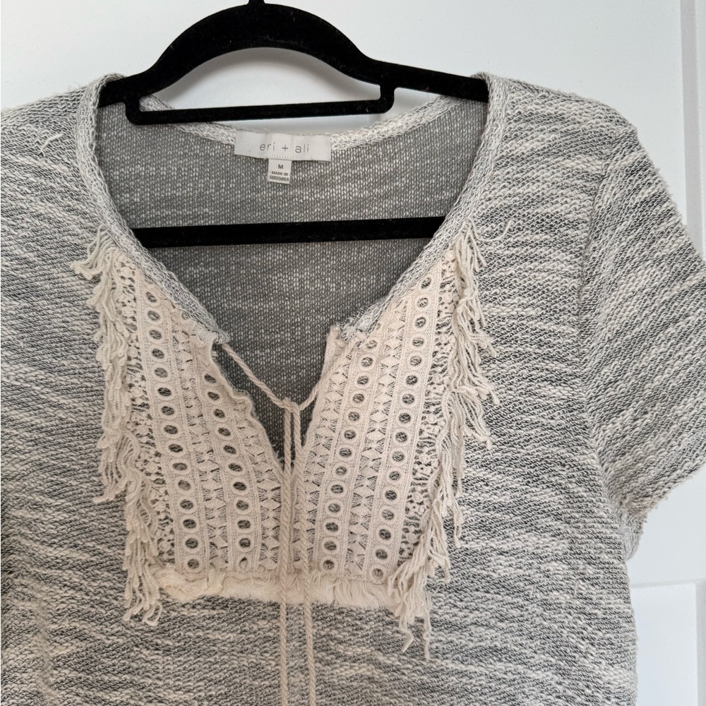 Knit and Fringe Women's Blouse